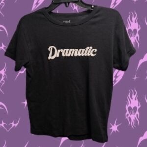 Dramatic Graphic Tee Black Short Sleeve Shirt Soft Aesthetic Emo Casual Top